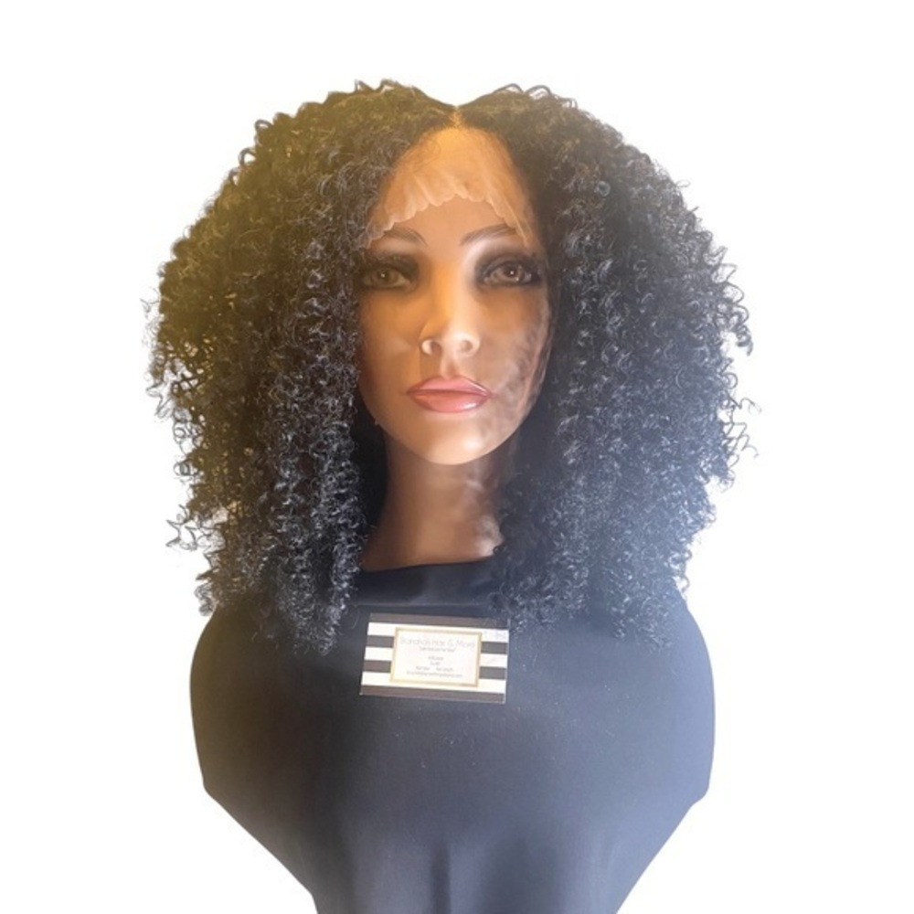 Synthetic Lace Front Afro Kinky Curly Wig-1B